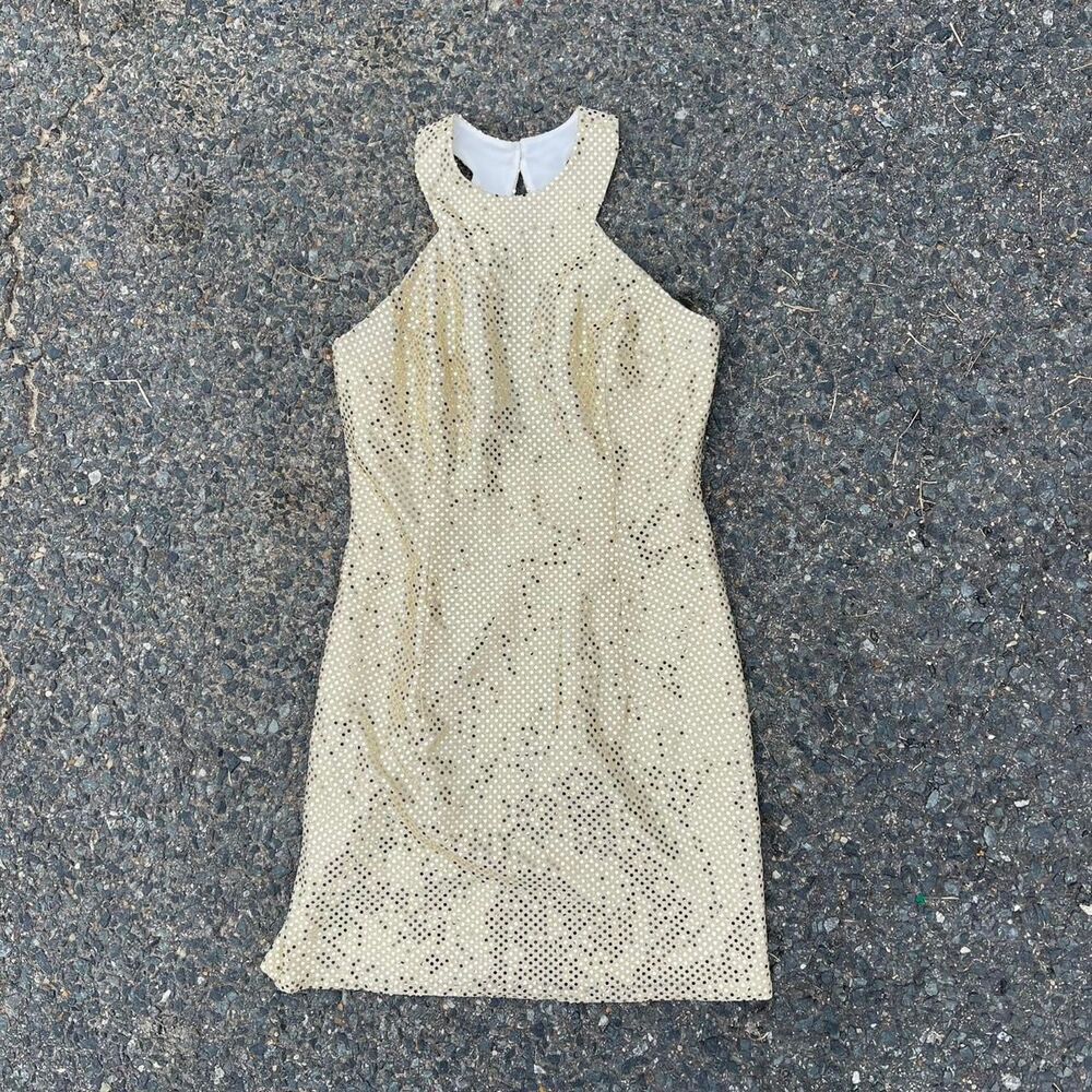 Gunne-sax Women's Cream and Gold Dress